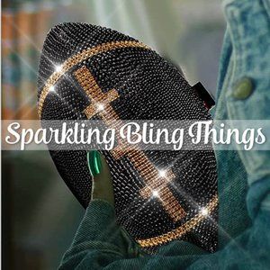 NWT Sparkling Bling Swarovski Crystal Football Clutch Purse Bag Super Bo…